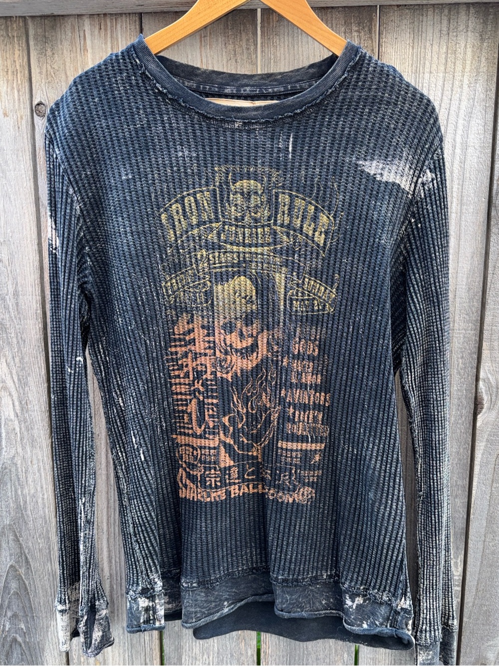 SALVAGE Long Sleeve Thermal Graphic Shirt Size Large - Picture 4 of 7